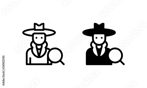 Search Detective, Agent, Spy Icon, Logo, Vector