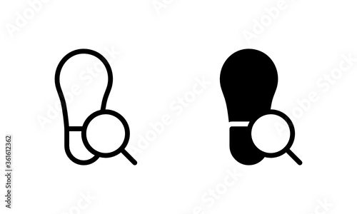 Search Footprint Evidence Detective, Agent, Spy Icon, Logo, Vector