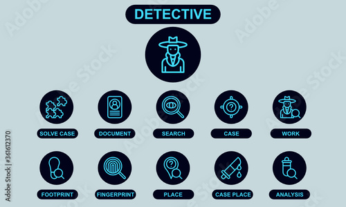 Infographic Evidence Detective, Agent, Spy Icon, Logo, Vector
