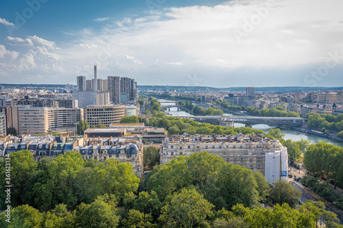 Paris, France - 25 06 2020: View of Paris from Eiffel Tower