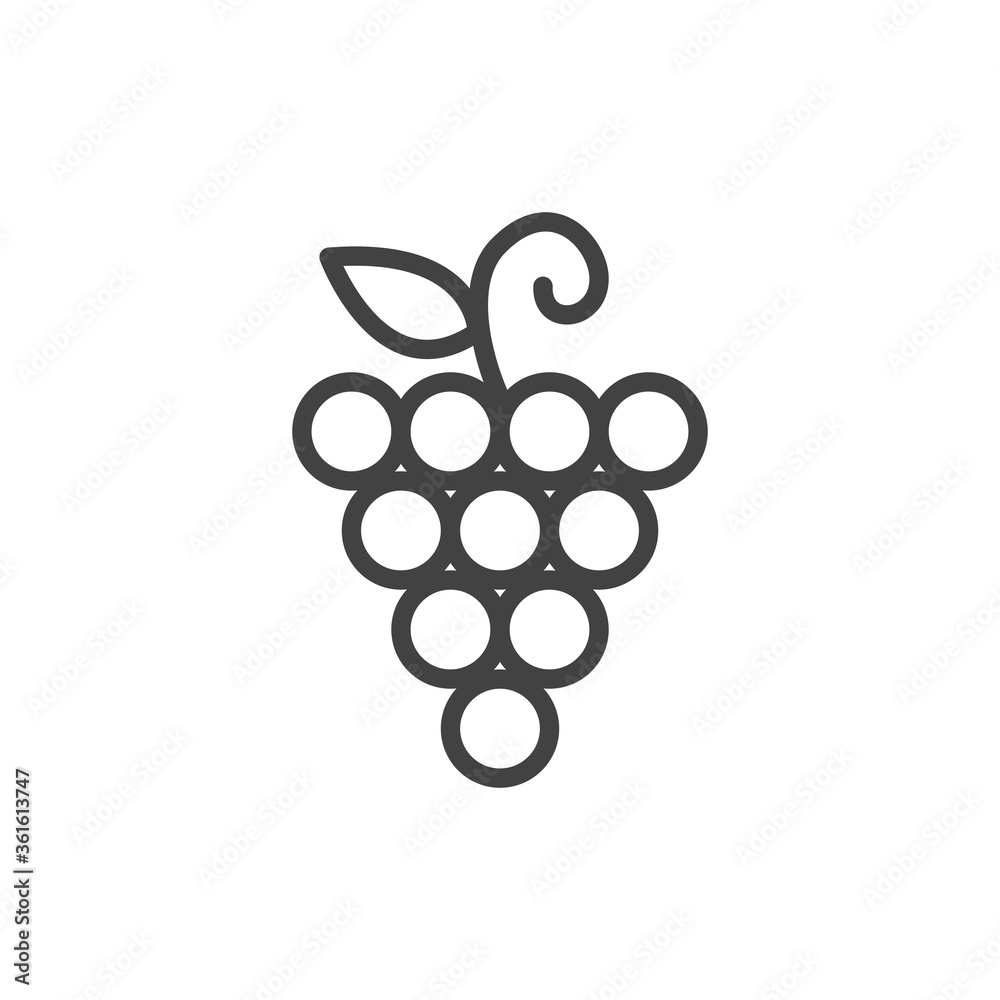 Grape outline icon. Vector Illustration. Grape outline icon. Vector Illustration.