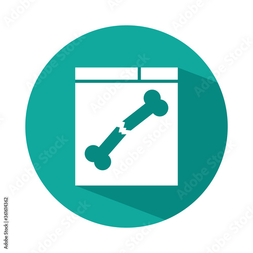 broekn leg xray icon, block style