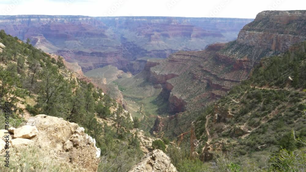 View from south rim of Grand Canyon Angel Trail. View from south rim of Grand Canyon Angel Trail.
