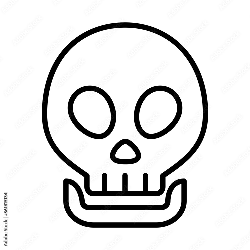 skull icon, line style skull icon, line style