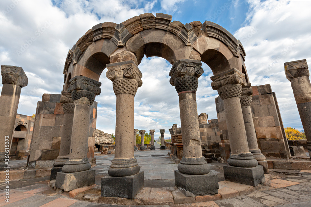 Ruins of Zvartnots Temple in Armenia