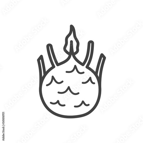 Kohlrabi line icon. Vector Illustration.