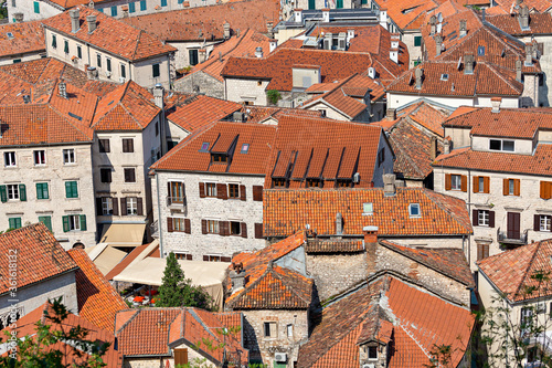 Red rooftops in the old town Kotor, Montenegro