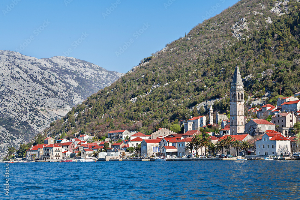 Perast, small town along the Adriatic Sea, in Kotor Bay, Montenegro