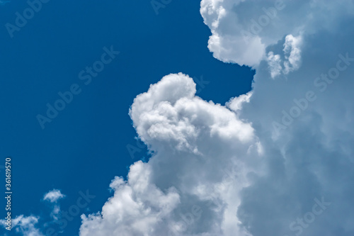 Clouds in blue sky background with copy space