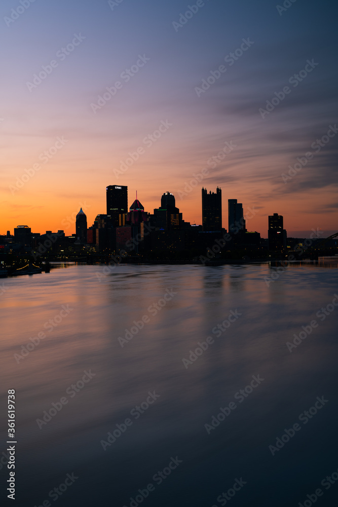 sunrise in the city of Pittsburgh
