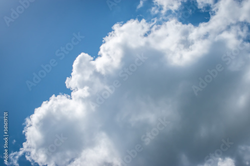 Clouds in blue sky background with copy space