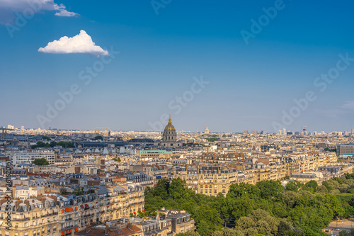 Paris, France - 25 06 2020: View of Paris from Eiffel Tower