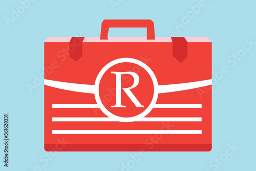 South African Rand Money inside case box vector icon logo illustration and design. South Africa currency, business, payment and finance element. EPS 10 Vector illustration. Can be used for web, mobile