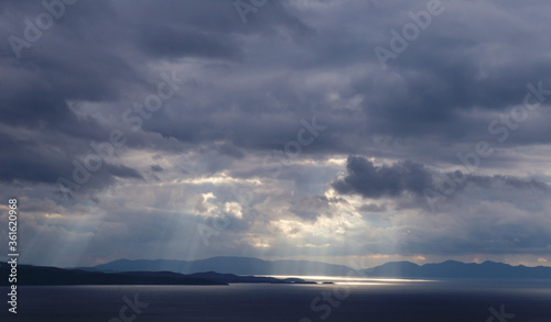 Lake Bafa at Turkey. Sunset. Landscape.