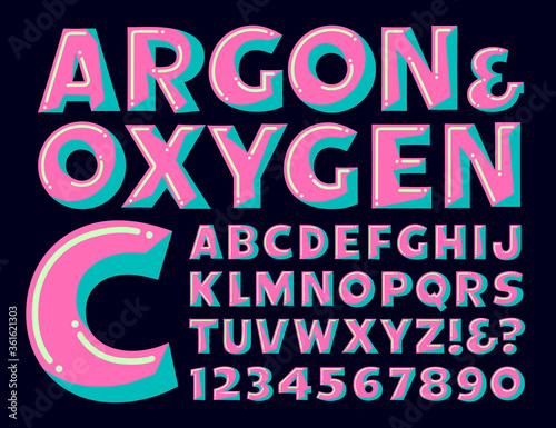 A Fun and Whimsical Alphabet; This Lettering Design is Bright and Saturated, and is Suggestive of Birthday Parties and Festive Occasions