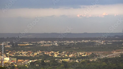 Time Lapse - Rain is coming over the city - Zoom In