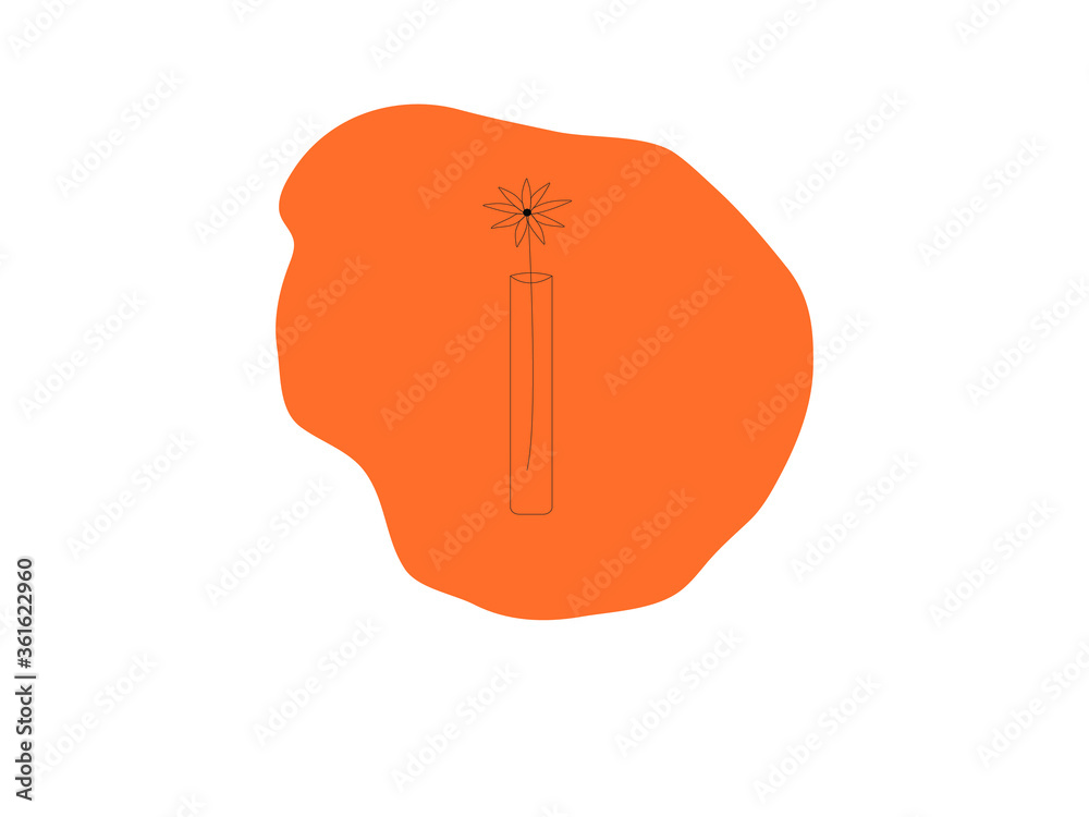 Simple flower in a vase on white background as vector illustration. Greeting card, t-shirt print, flower logo for a shop, cover. Romantic wallpaper. Floral tattoo design. Simple flower in a vase on white background as vector illustration. Greeting card, t-shirt print, flower logo for a shop, cover. Romantic wallpaper. Floral tattoo design.