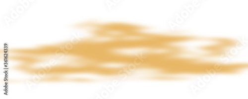 Brown dusty cloud or dry sand flying with a gust of wind, sandstorm, realistic texture with small particles or grains of sand vector illustration isolated on transparent background photo