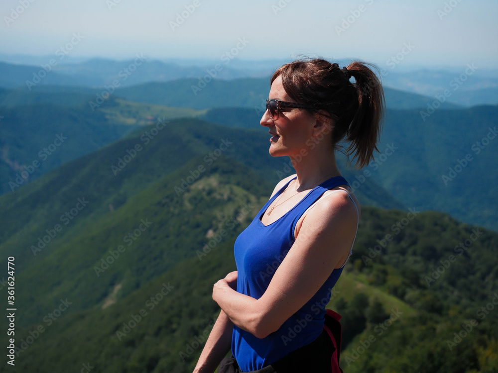 young woman watching amazing view