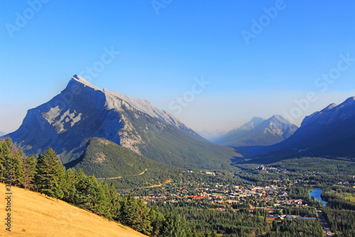 Aerial view on Banff village from the view point on the hill of Mt. Norquay in Banff National Park, AB. © Klara