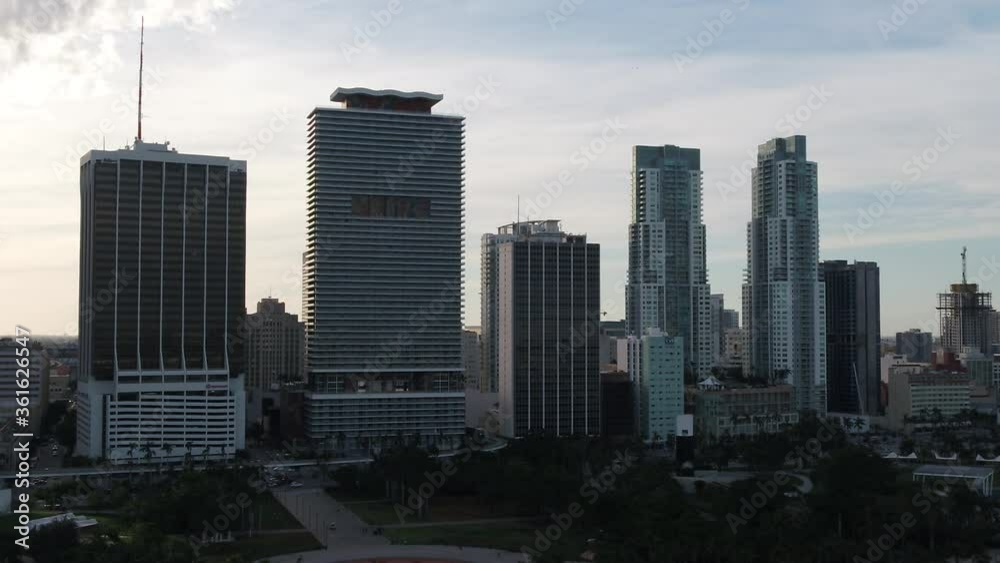 Aerial view of Miami Downtown Florida Drone in the city Aerial view of Miami Downtown Florida Drone in the city