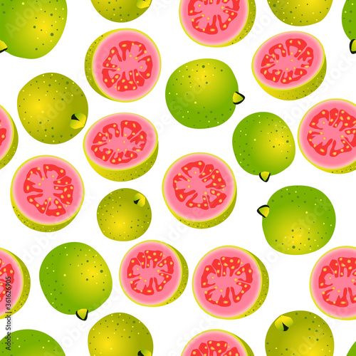 guava vector pattern design with white background