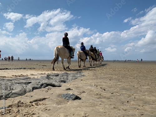 Reiter im Watt vor Cuxhaven 