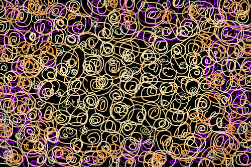 Abstract Line Drawing Pattern From Imagine On White Background.