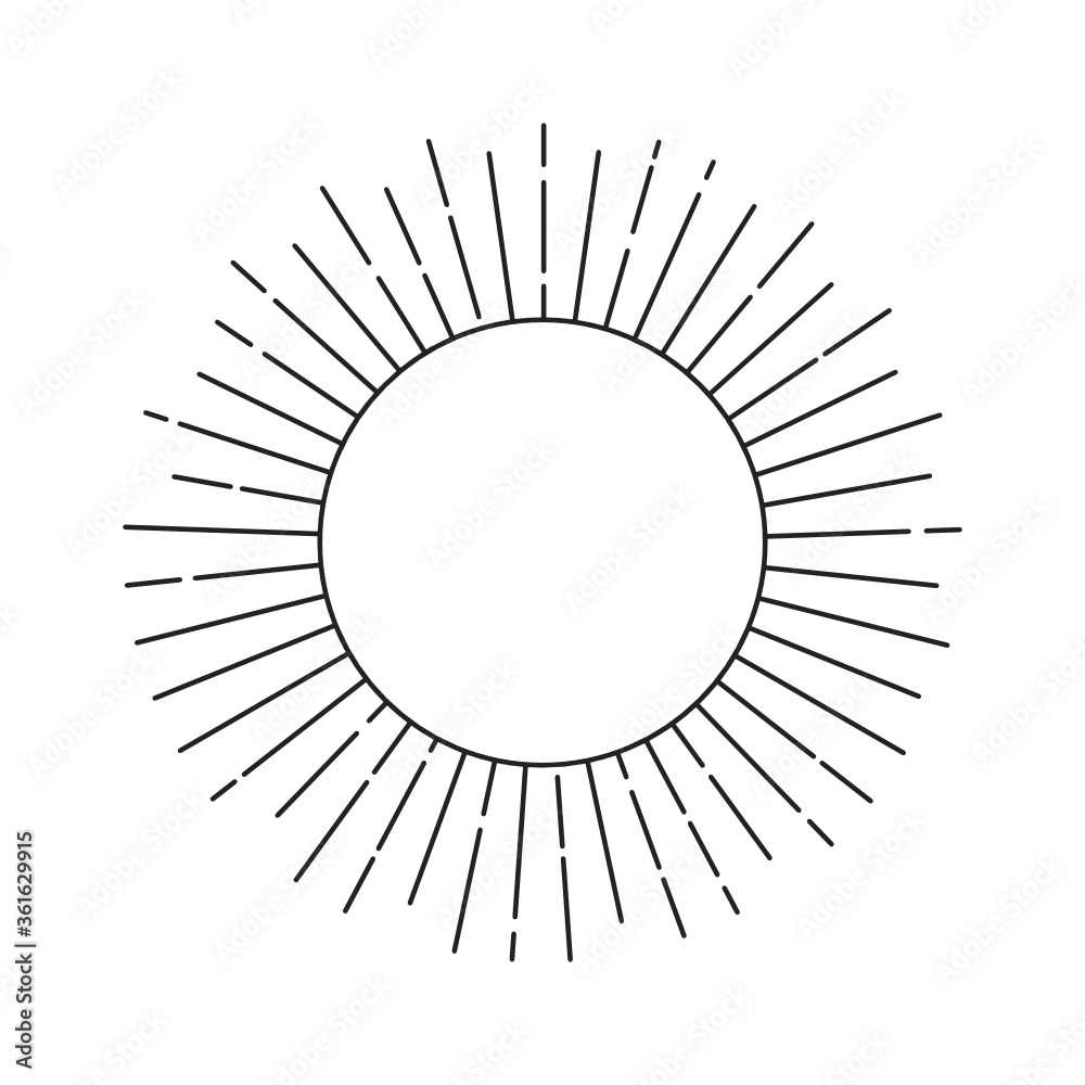 Retro Sun Ray, Sun Burst Emblem Isolated Vector Illustration Background Retro Sun Ray, Sun Burst Emblem Isolated Vector Illustration Background