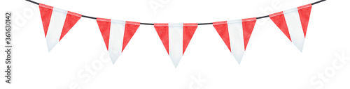 Foto Watercolour painting of festive flag bunting with red and white striped pattern