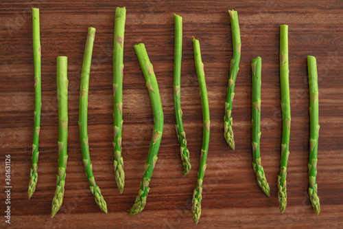 Asparagus on a wooden background