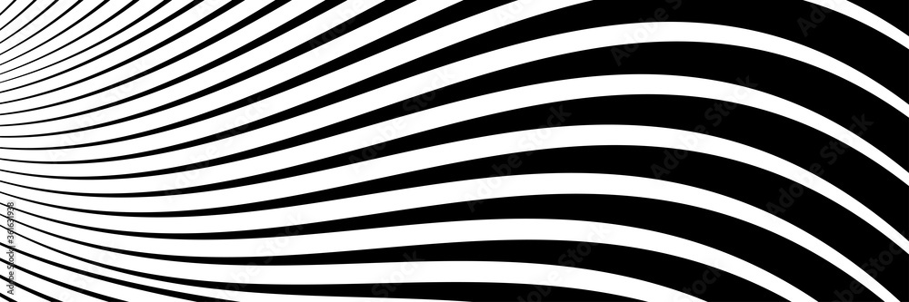 Abstract dark with white op art stripe line design background