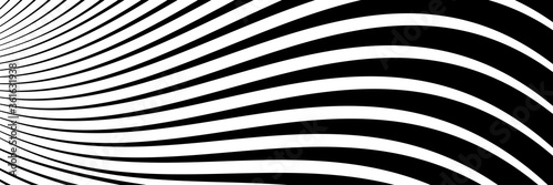 Abstract dark with white op art stripe line design background photo