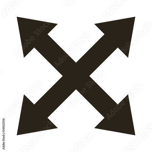 multidirectional arrows silhouette style icon