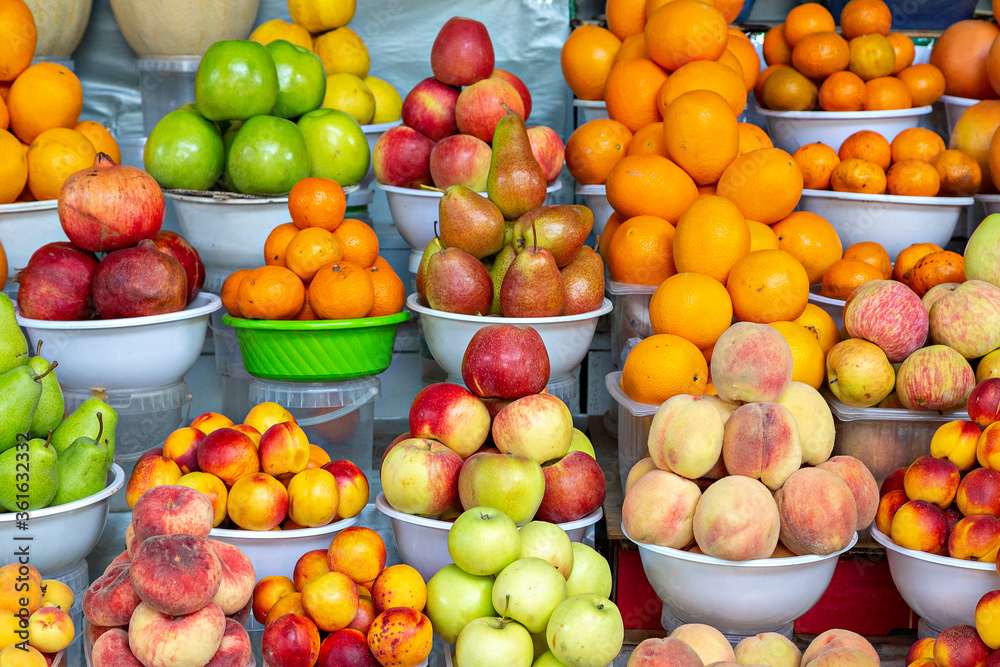 Variety of fruits in the market Variety of fruits in the market