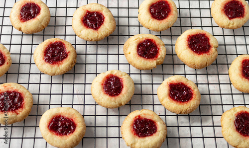 Strawberry thumbprint cookies