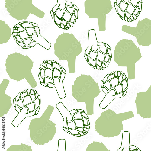 artichoke pattern green print vegetables
