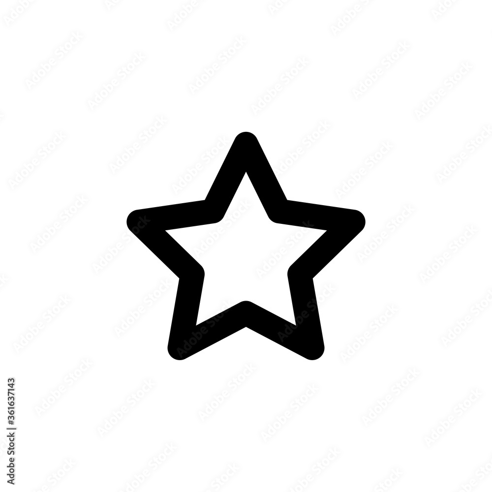 Star icon vector with black line and white background Star icon vector with black line and white background