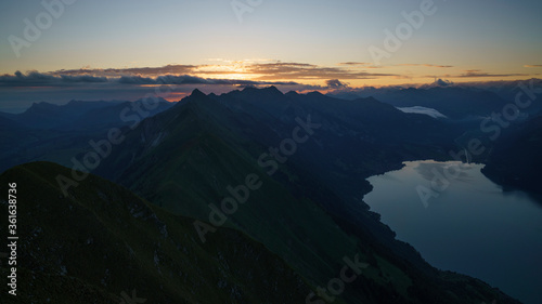 View from the Augstmatthorn, Switzerland during sunrise