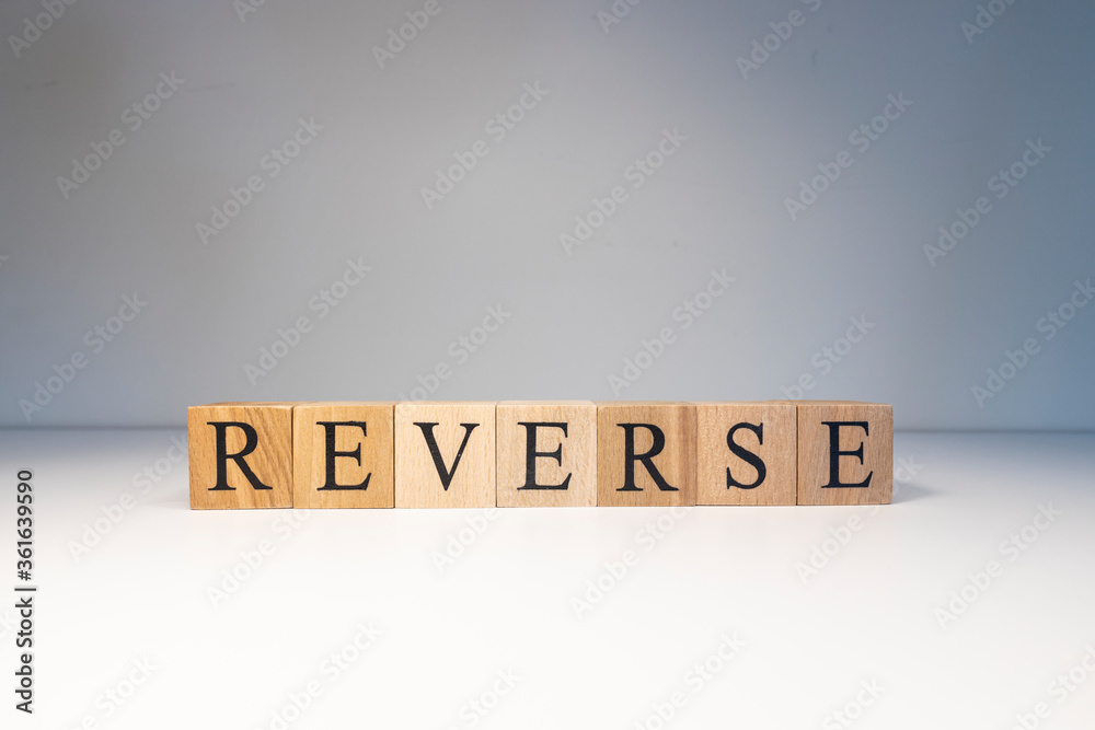 Reverse text from wooden cubes. Photo was taken in white background. Reverse text from wooden cubes. Photo was taken in white background.