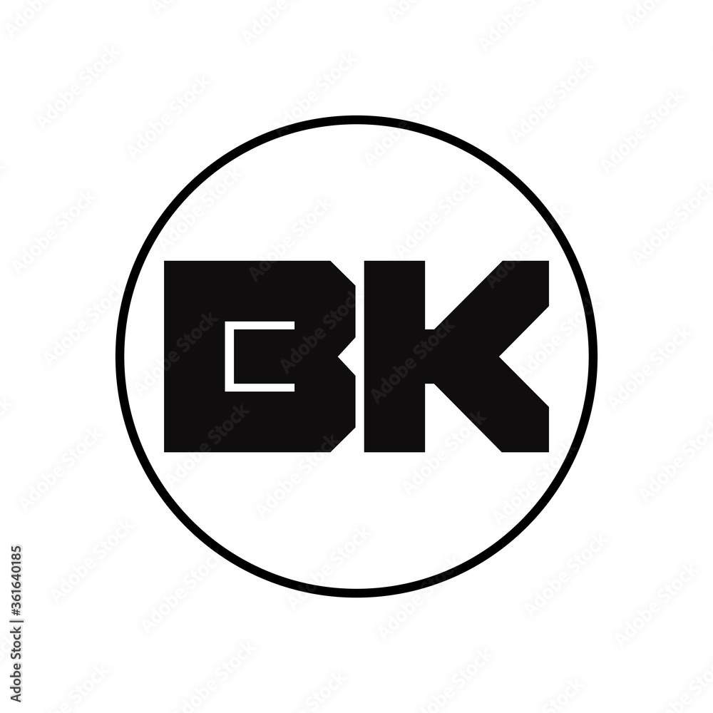 BK Letter Logo Design With Simple style