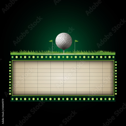 Golf neon sign for text banner