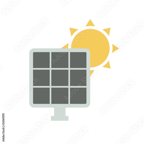 Solar Panel Energy Vector Template Design Illustration.