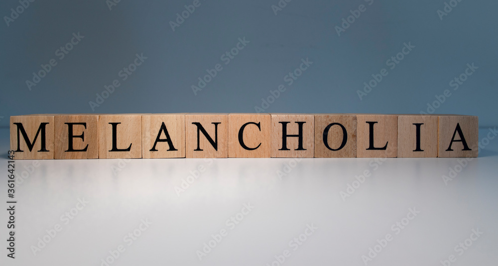 Text of melancholia from wooden cubes. psychological terms and health problems. Text of melancholia from wooden cubes. psychological terms and health problems.