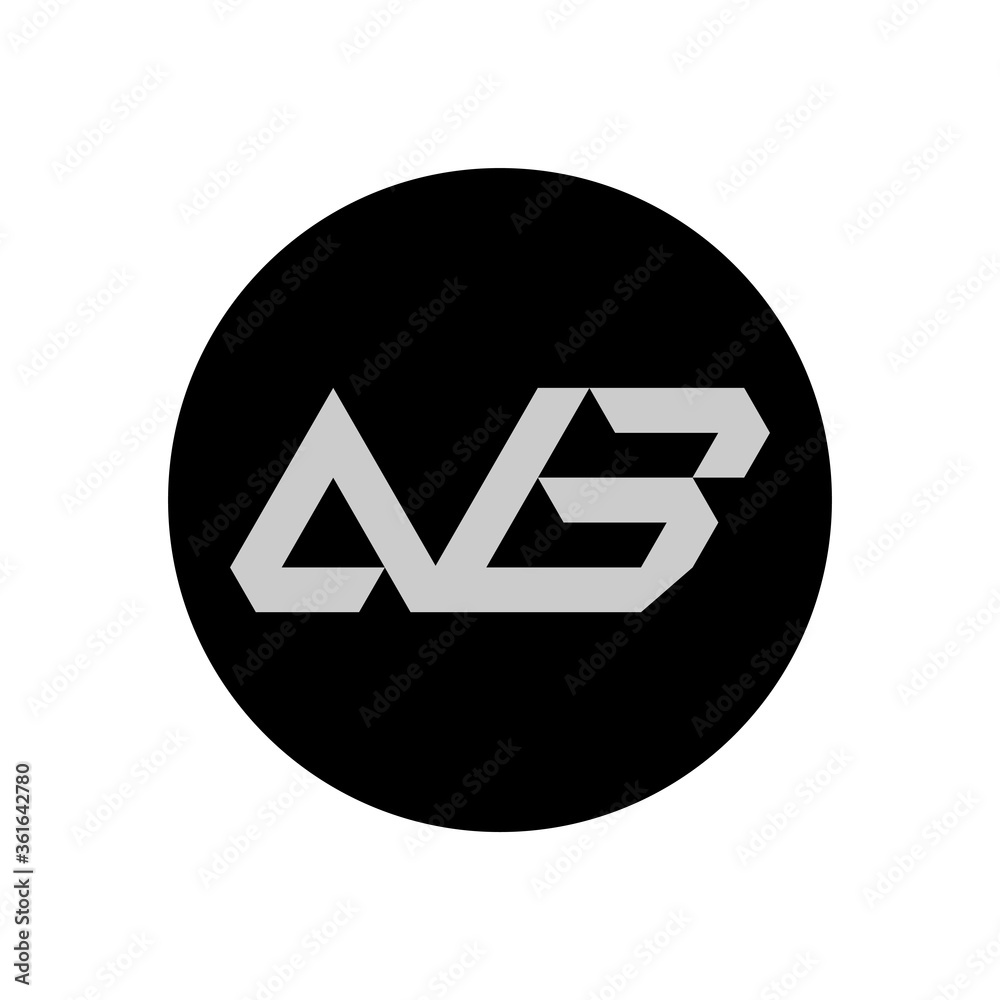 AB Letter Logo Design With Simple style