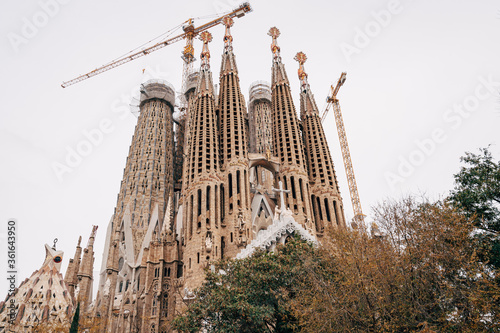 Facade of passions - Sagrada Familia in Barcelona.