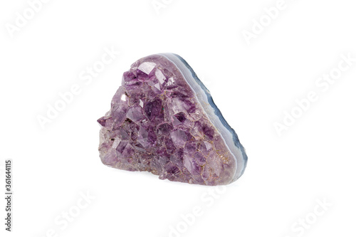 macro stone mineral amethyst on a white background