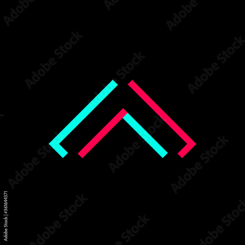 TikTok Swipe Icon. Duotone Swipe Button. Social Media Vector Illustration On Black Background 