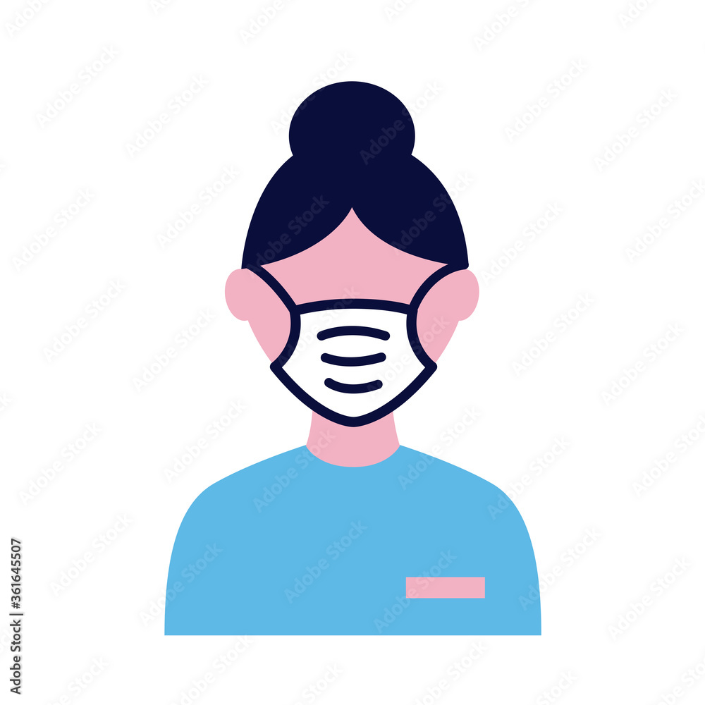 female wearing medical mask flat style icon female wearing medical mask flat style icon