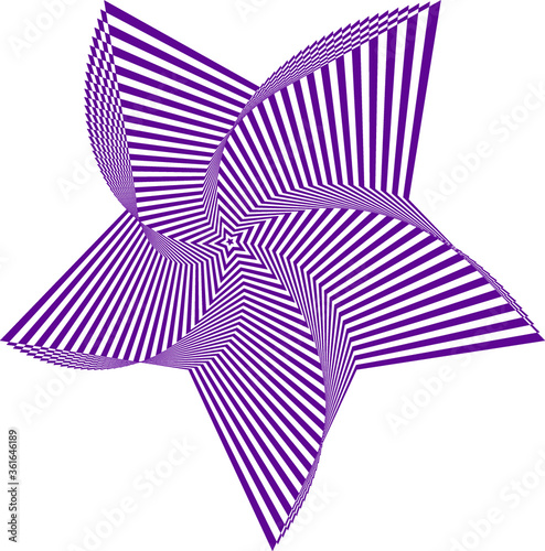 Abstract optical illusion background with a star